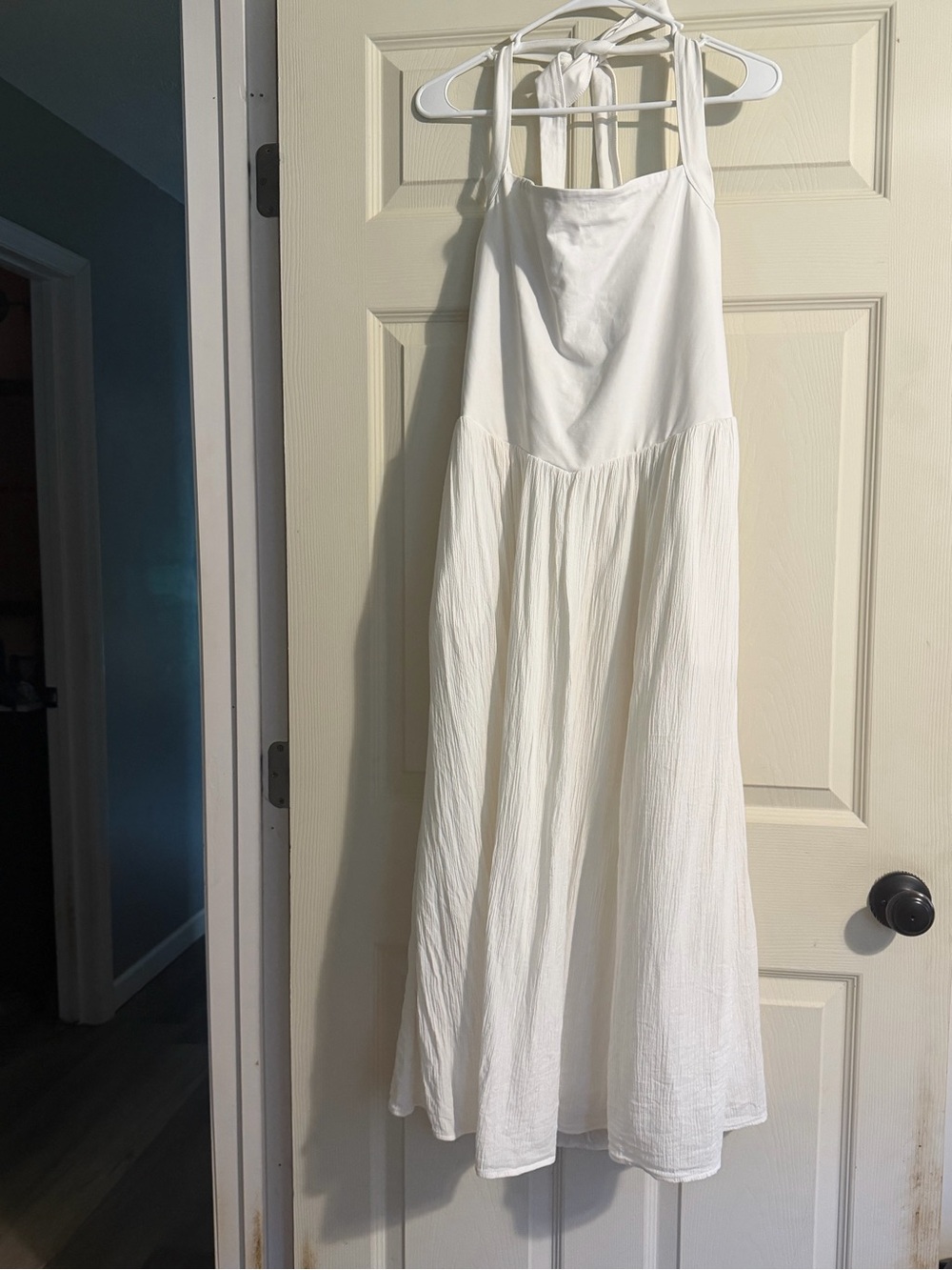 American Eagle Outfitters White Halter Midi Dress